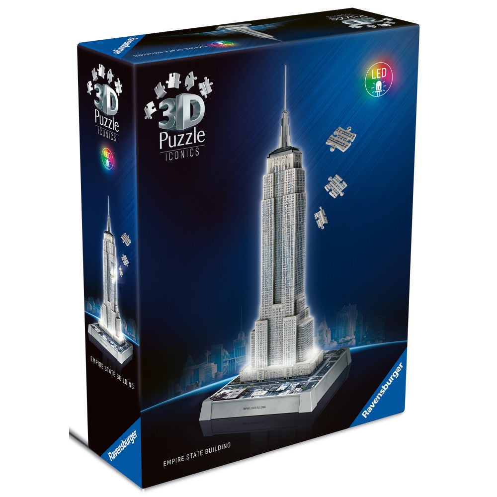 Puzzle 3D iconic Empire State Building cu LED 216 piese model de colectie in miniatura