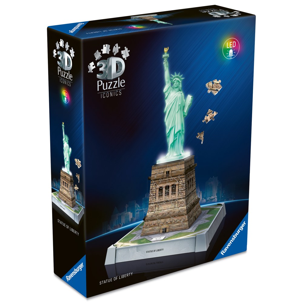 Puzzle 3D iconic Statia Libertatii cu LED 108 piese model de colectie in miniatura