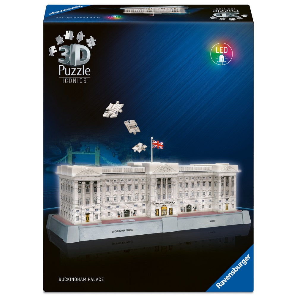 PUZZLE 3D ICONIC PALATUL BUCKINGHAM CU LED 216 PIESE MODEL DE COLECTIE IN MINIATURA - RAVENSBURGER (RVS3D08031)