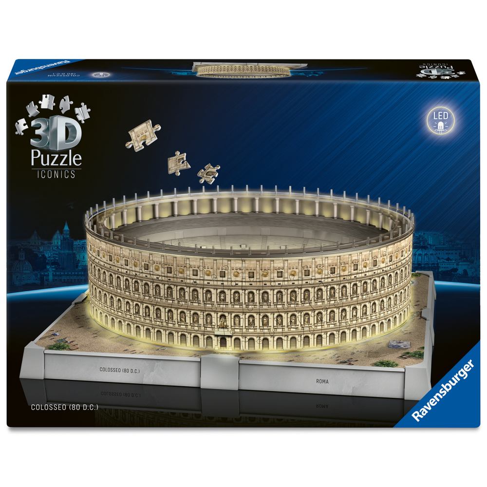 PUZZLE 3D ICONIC COLOSSEUM CU LED 216 PIESE MODEL DE COLECTIE IN MINIATURA - RAVENSBURGER (RVS3D08034)