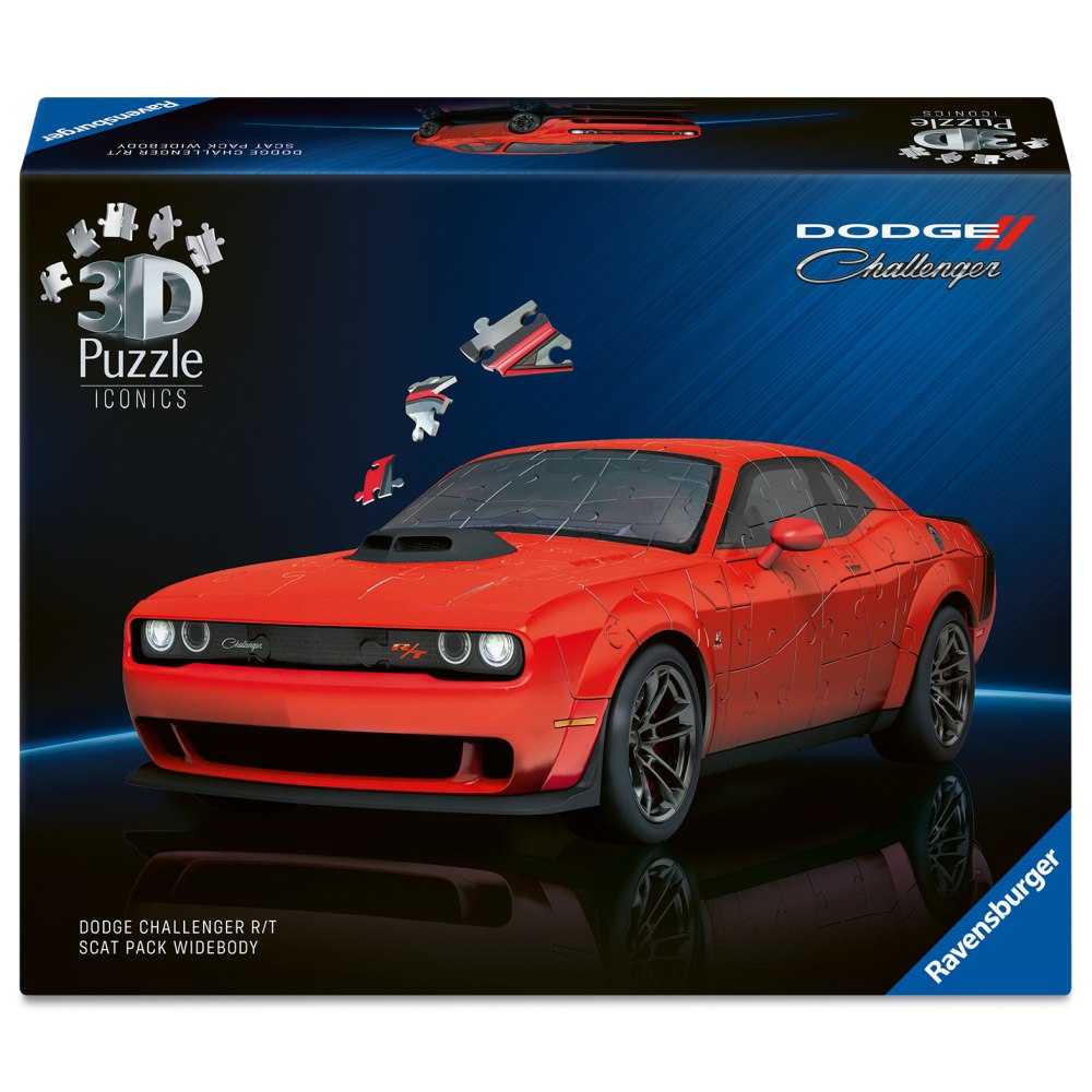 PUZZLE 3D ICONIC DODGE CHALLENGER R/T SCAT PACK WIDEBODY 108 PIESE MODEL DE COLECTIE - RAVENSBURGER (RVS3D08036)