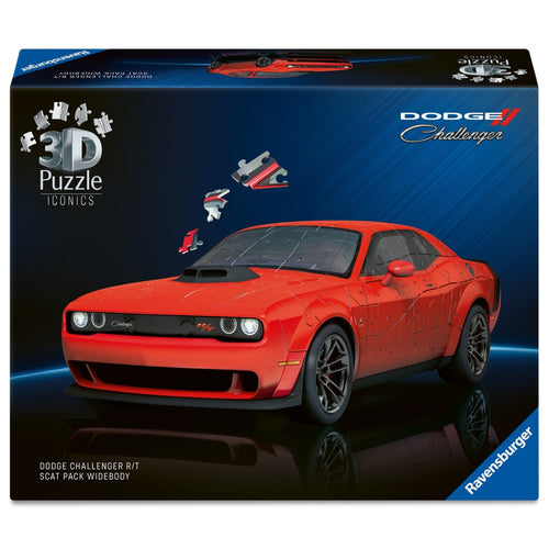 PUZZLE 3D ICONIC DODGE CHALLENGER R/T SCAT PACK WIDEBODY 108 PIESE MODEL DE COLECTIE - RAVENSBURGER (RVS3D08036)