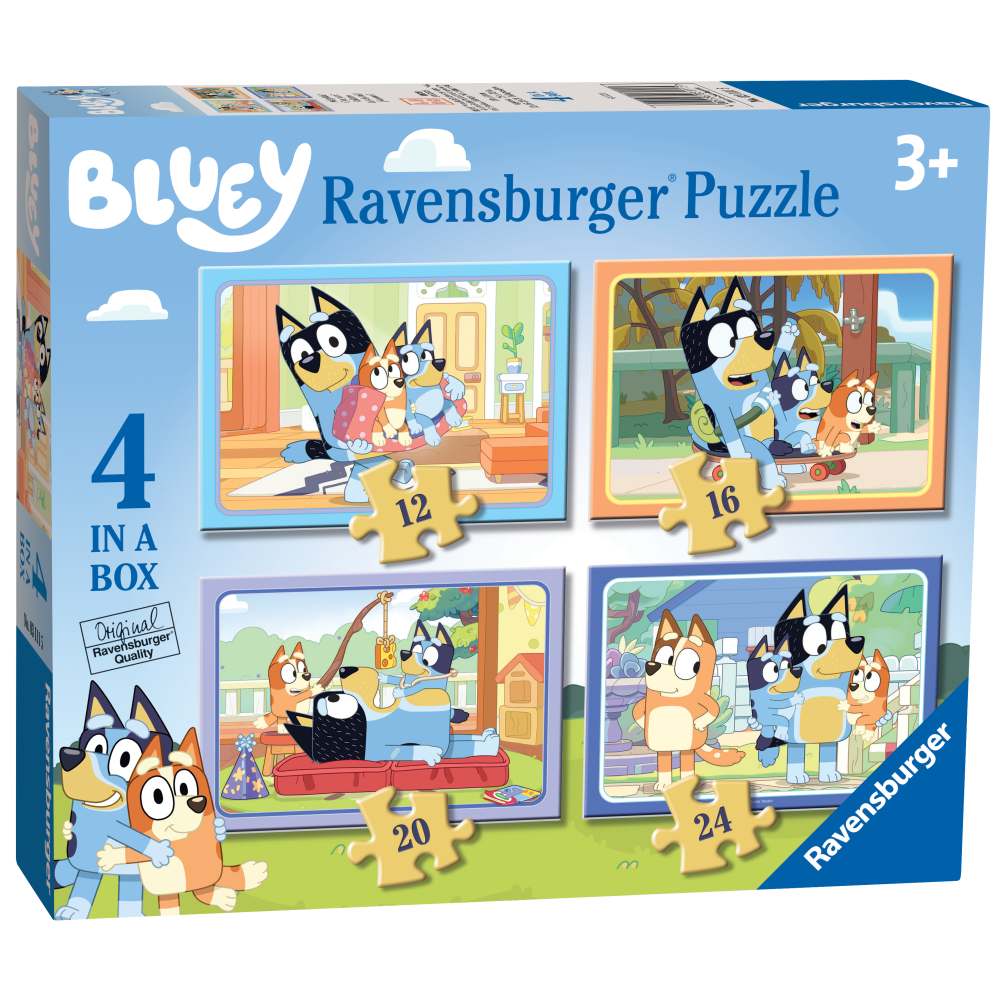PUZZLE BLUEY 4 BUC IN CUTIE 12 16 20 24 PIESE - RAVENSBURGER (RVSPC03111)