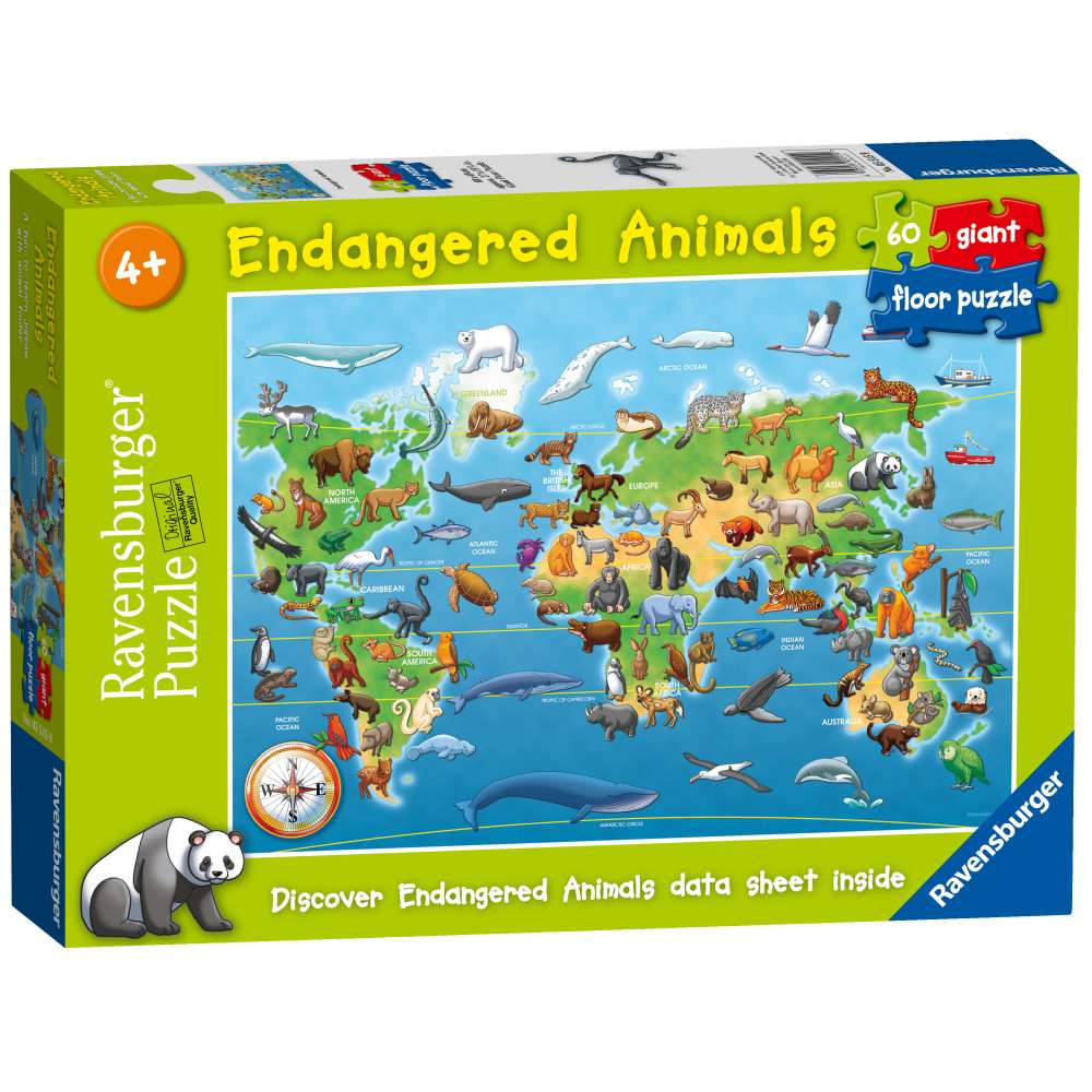 LARGE ANIMAL MAP FLOOR PUZZLE 60 PIECES - RAVENSBURGER (RVSPC05515)
