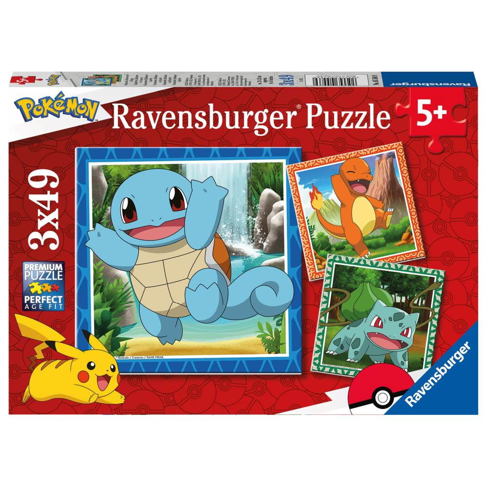 PUZZLE PERSONAJE POKEMON 3X49 PIESE - RAVENSBURGER (RVSPC05586)