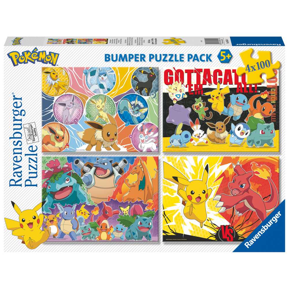 PUZZLE POKEMON 4X100 PIESE - RAVENSBURGER (RVSPC05651)