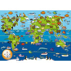 LARGE WORLD ANIMALS MAP FLOOR PUZZLE 60 PIECES - RAVENSBURGER (RVSPC07072)