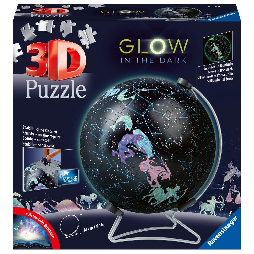 3D PUZZLE GLOBE LIGHTS IN THE DARK 180 PIECES - RAVENSBURGER (RVS3D11544)