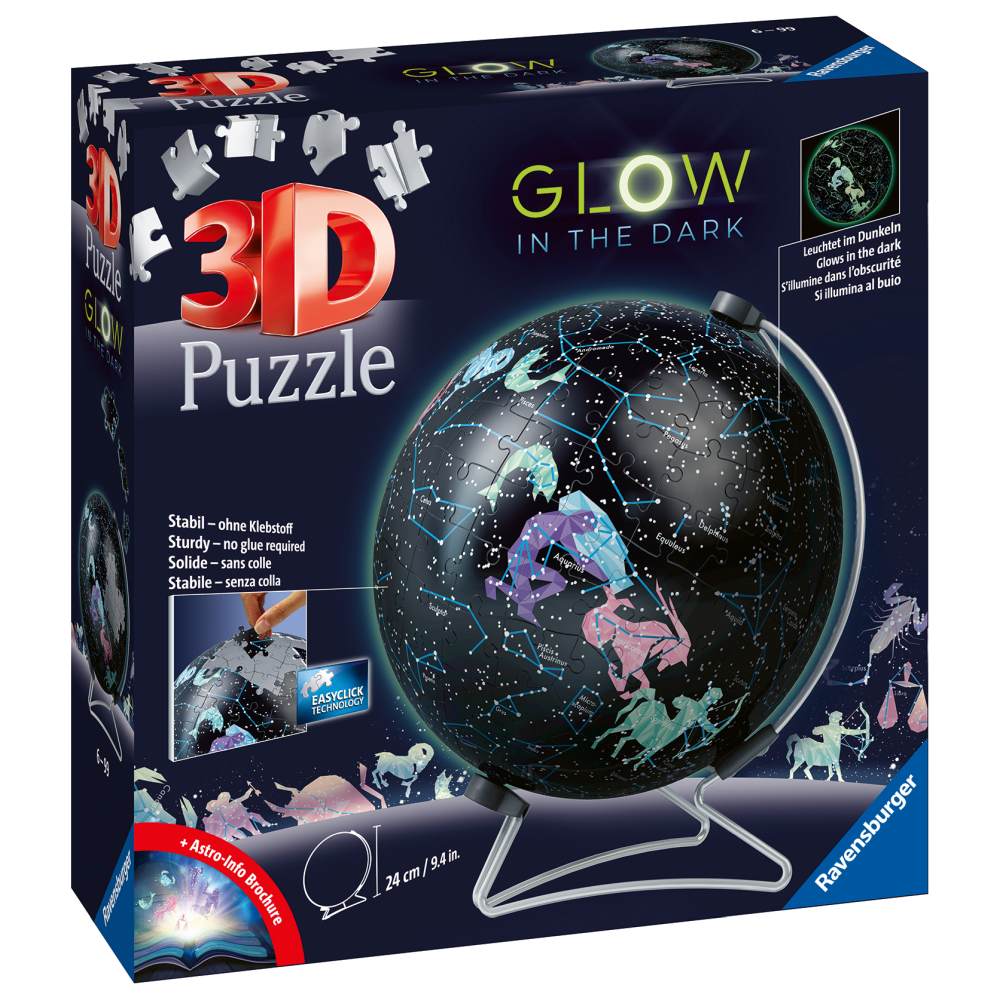 3D PUZZLE GLOBE LIGHTS IN THE DARK 180 PIECES - RAVENSBURGER (RVS3D11544)