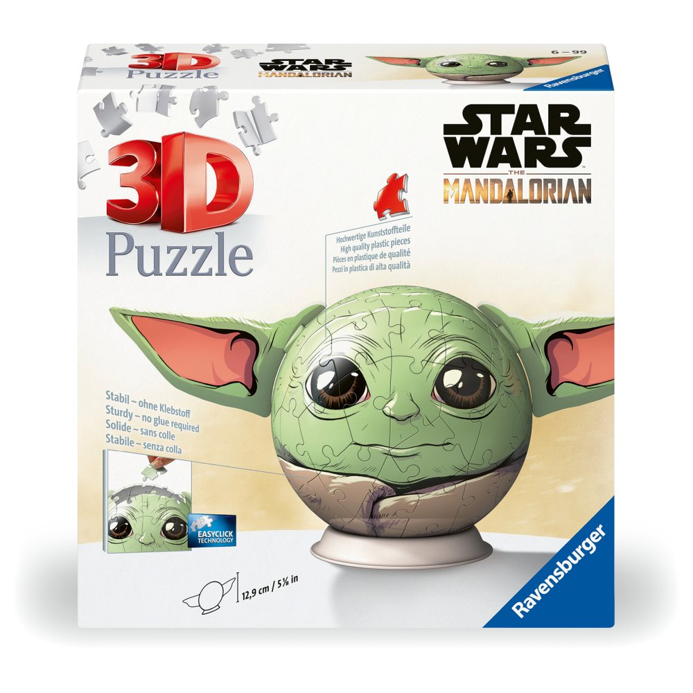 PUZZLE 3D STAR WARS THE MANDALORIAN FIGURINA GROGU CU URECHI 72 PIESE - RAVENSBURGER (RVS3D11556)