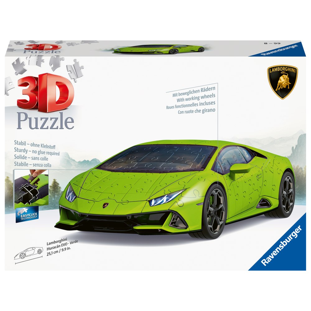PUZZLE 3D LAMBORGHINI VERDE 108 PIESE - RAVENSBURGER (RVS3D11559)