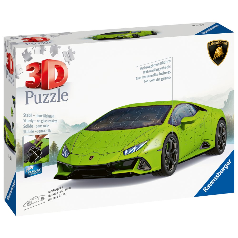 PUZZLE 3D LAMBORGHINI VERDE 108 PIESE - RAVENSBURGER (RVS3D11559)
