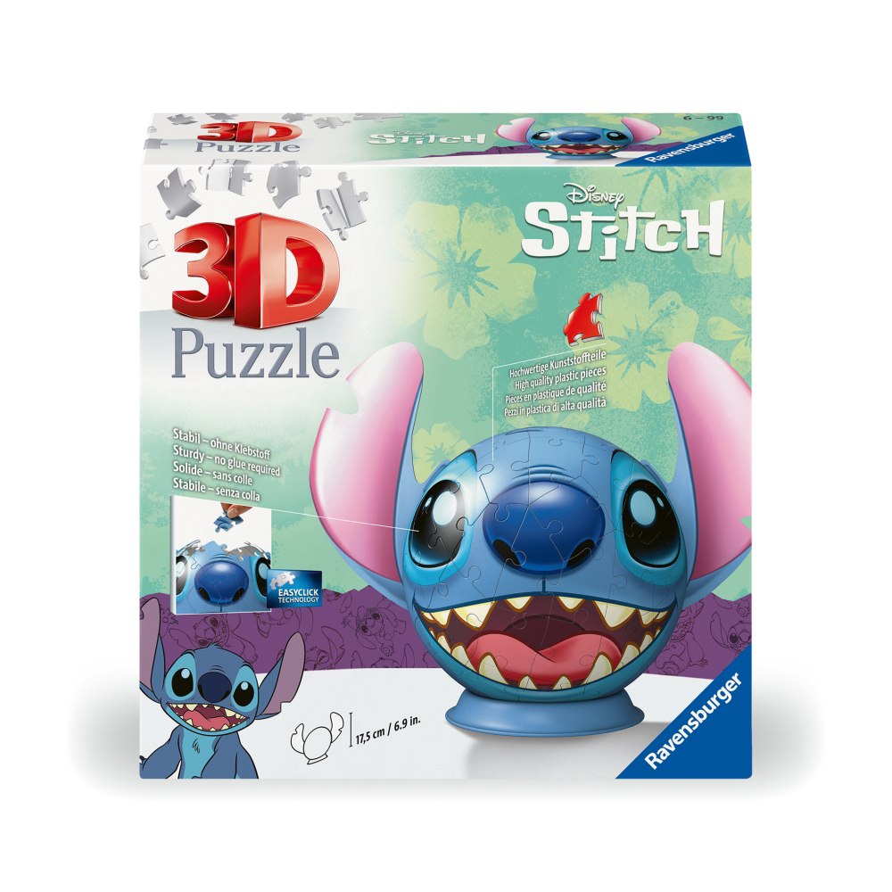 PUZZLE 3D DISNEY STITCH FIGURINA STITCH CU URECHI 72 PIESE - RAVENSBURGER (RVS3D11574)