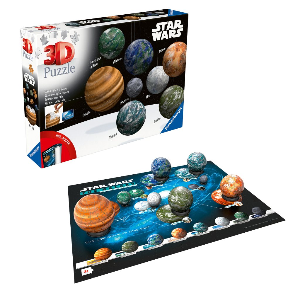 PUZZLE 3D PLANETELE DIN GALAXIA STAR WARS 531 PIESE - RAVENSBURGER (RVS3D11577)