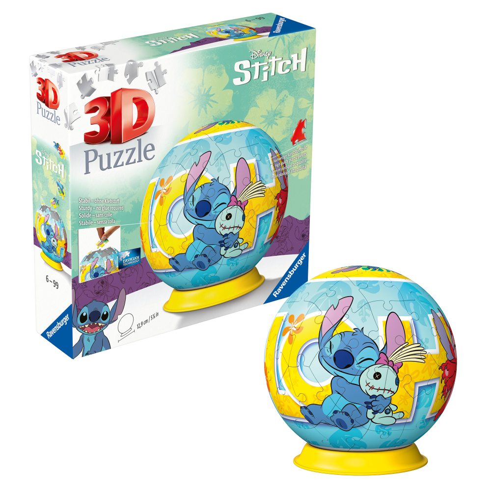 PUZZLE 3D BILA DISNEY STITCH 72 PIESE - RAVENSBURGER (RVS3D11596)