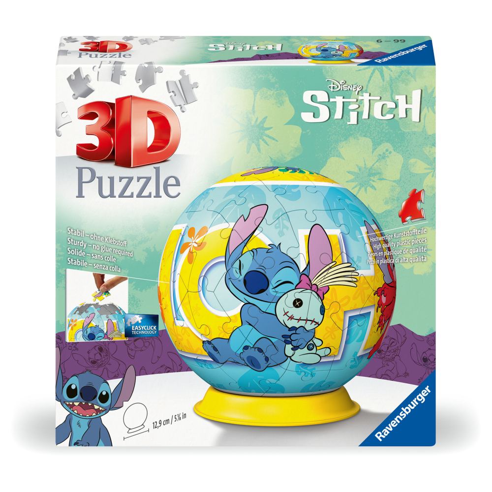 PUZZLE 3D BILA DISNEY STITCH 72 PIESE - RAVENSBURGER (RVS3D11596)