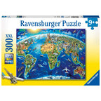 WORLD MAP PUZZLE 300 PIECES - RAVENSBURGER (RVSPC13227)