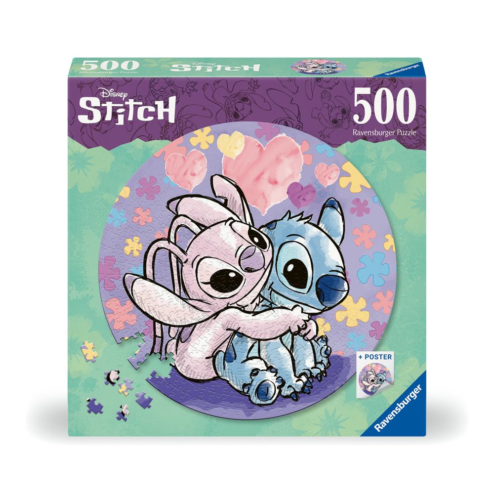 PUZZLE ROTUND DISNEY STITCH 500 PIESE - RAVENSBURGER (RVSPA17581)