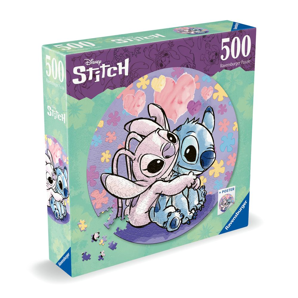 PUZZLE ROTUND DISNEY STITCH 500 PIESE - RAVENSBURGER (RVSPA17581)
