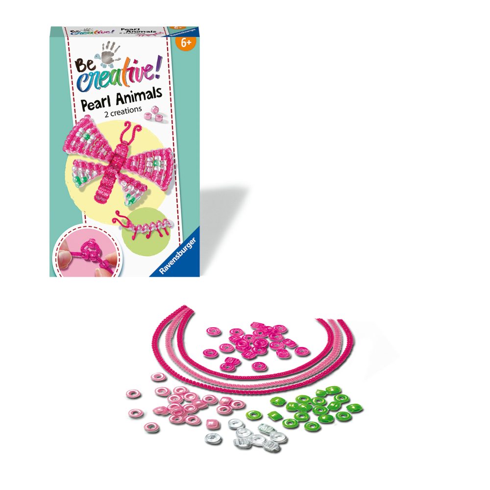 BE CREATIVE SET MINI DE CREATIE DIN PERLE FLUTURE SI LARVA - RAVENSBURGER (RVSAC18249)