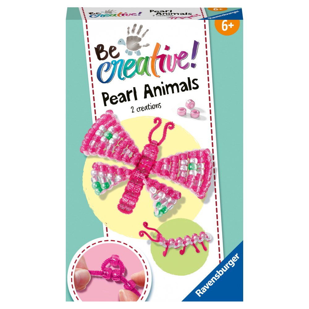 BE CREATIVE SET MINI DE CREATIE DIN PERLE FLUTURE SI LARVA - RAVENSBURGER (RVSAC18249)