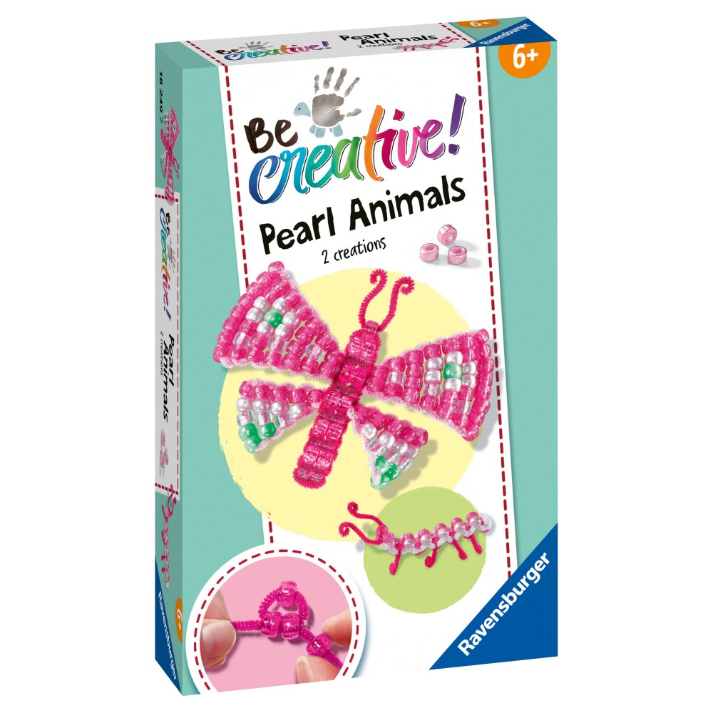 BE CREATIVE SET MINI DE CREATIE DIN PERLE FLUTURE SI LARVA - RAVENSBURGER (RVSAC18249)