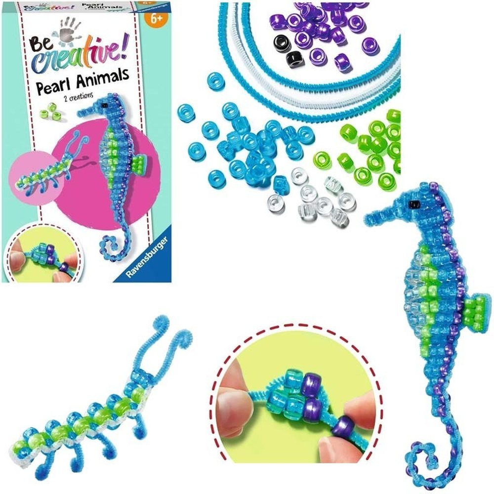 BE CREATIVE SET MINI DE CREATIE DIN PERLE CALUT DE MARE SI LARVA - RAVENSBURGER (RVSAC18428)