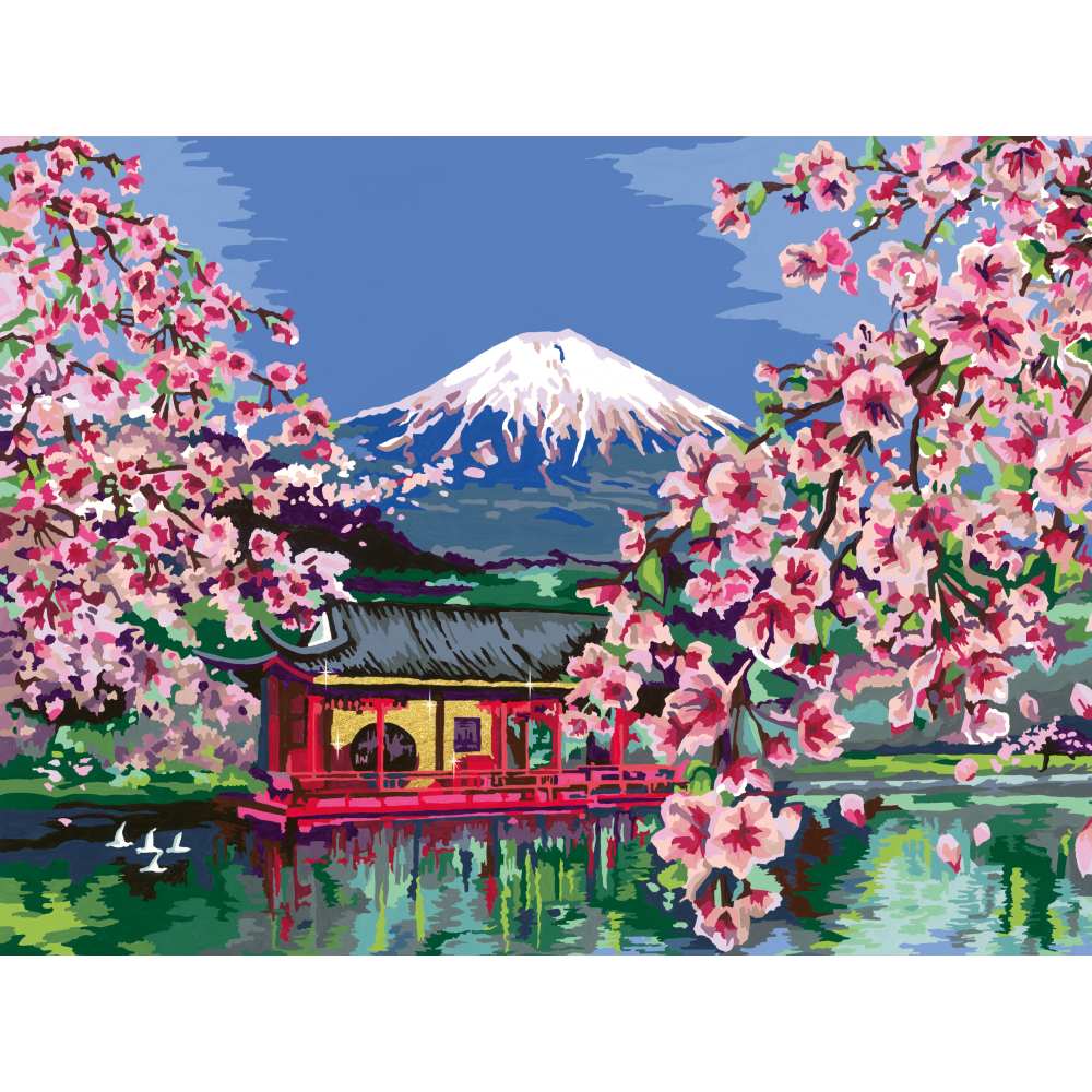 CREART PICTURA PE NUMERE PENTRU ADULTI FLORI DE CIRES JAPONEZ - RAVENSBURGER (RVSPBN20177)