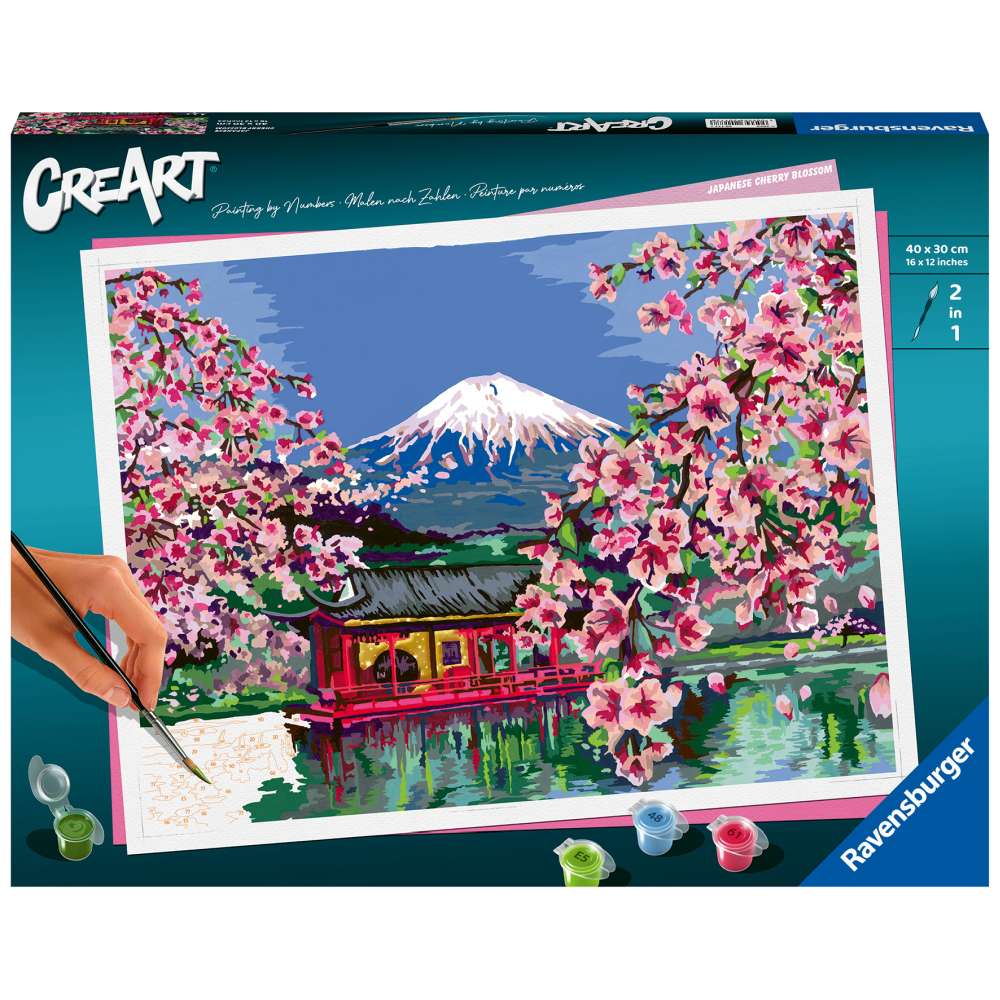 CREART PICTURA PE NUMERE PENTRU ADULTI FLORI DE CIRES JAPONEZ - RAVENSBURGER (RVSPBN20177)