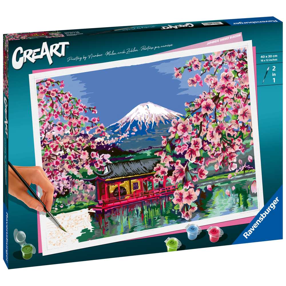 CREART PICTURA PE NUMERE PENTRU ADULTI FLORI DE CIRES JAPONEZ - RAVENSBURGER (RVSPBN20177)
