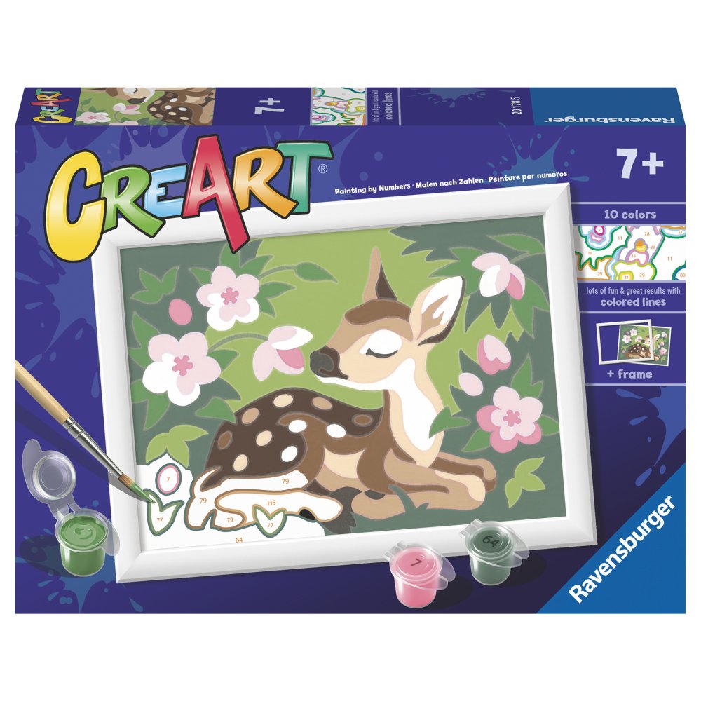 CREART PICTURA PE NUMERE PENTRU COPII PUI DE CAPRIOARA SI FLORI - RAVENSBURGER (RVSPBN20178)