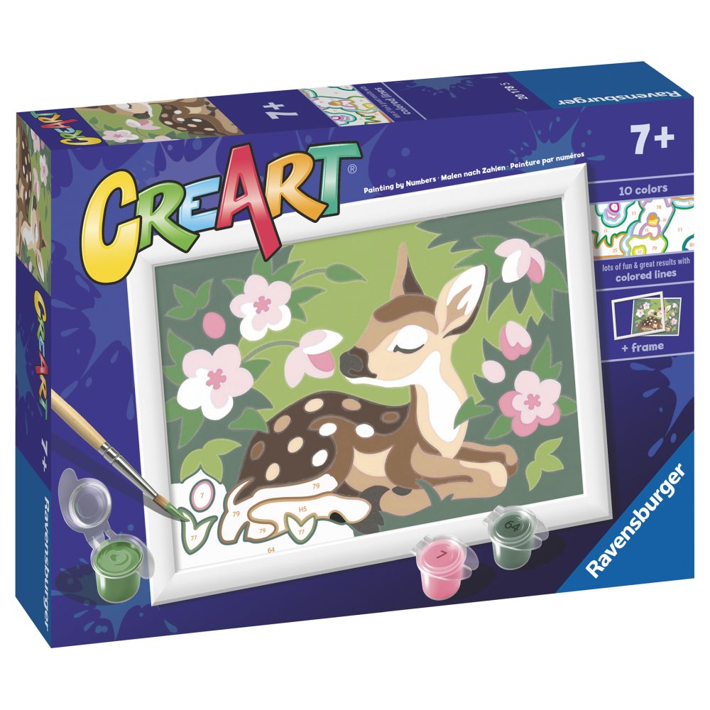 CREART PICTURA PE NUMERE PENTRU COPII PUI DE CAPRIOARA SI FLORI - RAVENSBURGER (RVSPBN20178)