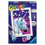 CREART PICTURA PE NUMERE PENTRU COPII UNICORN VISATOR CARE STRALUCESTE IN INTUNERIC - RAVENSBURGER (RVSPBN20204)