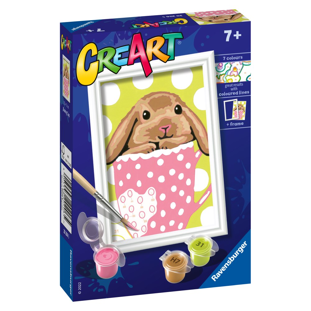 CREART PICTURA PE NUMERE PENTRU COPII IEPURAS IN CANA - RAVENSBURGER (RVSPBN20206)