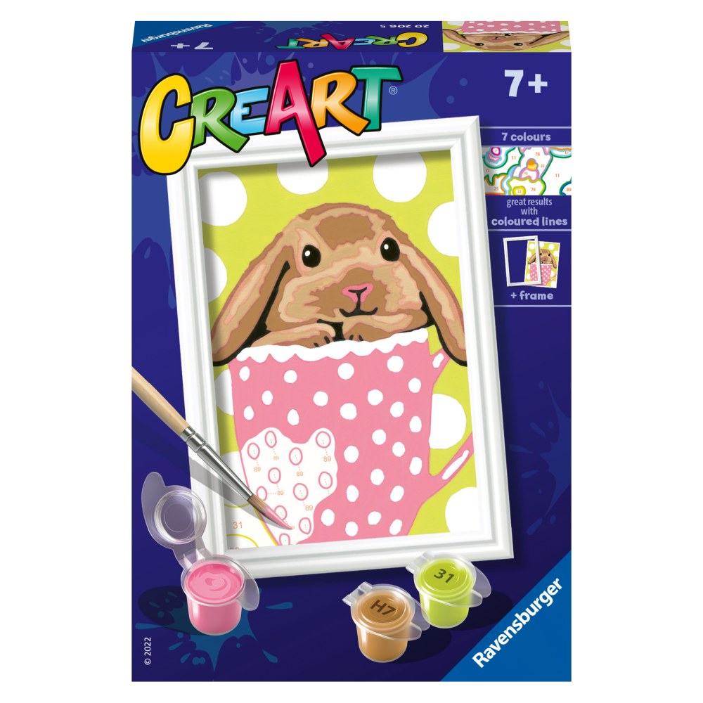 CREART PICTURA PE NUMERE PENTRU COPII IEPURAS IN CANA - RAVENSBURGER (RVSPBN20206)