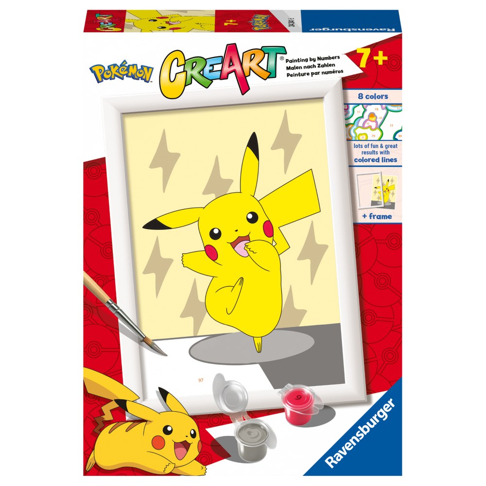CREART PICTURA PE NUMERE PENTRU COPII PICKACHU - RAVENSBURGER (RVSPBN20241)