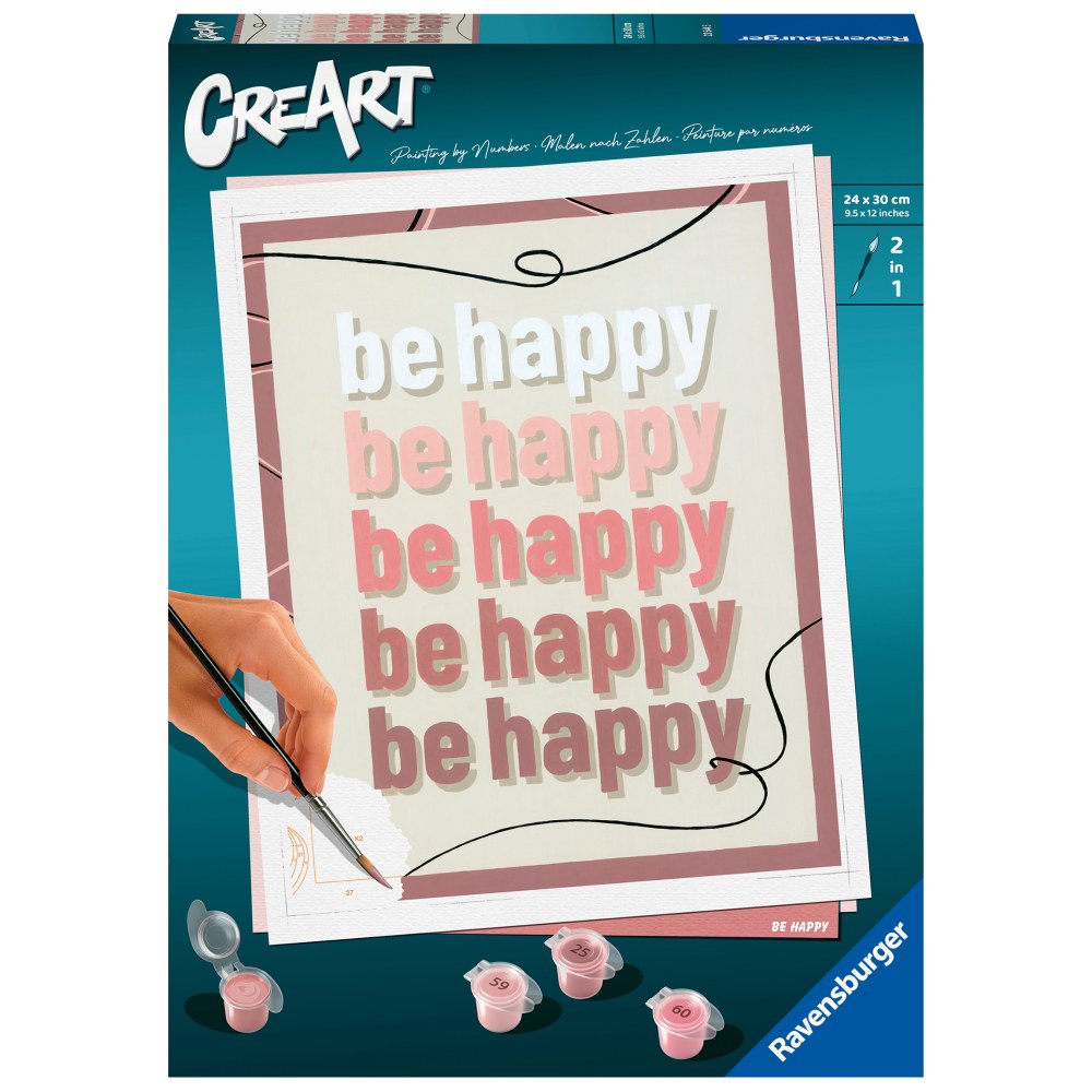 CREART PICTURA PE NUMERE PENTRU ADULTI BE HAPPY - RAVENSBURGER (RVSPBN23544)