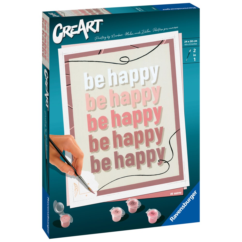 CREART PICTURA PE NUMERE PENTRU ADULTI BE HAPPY - RAVENSBURGER (RVSPBN23544)