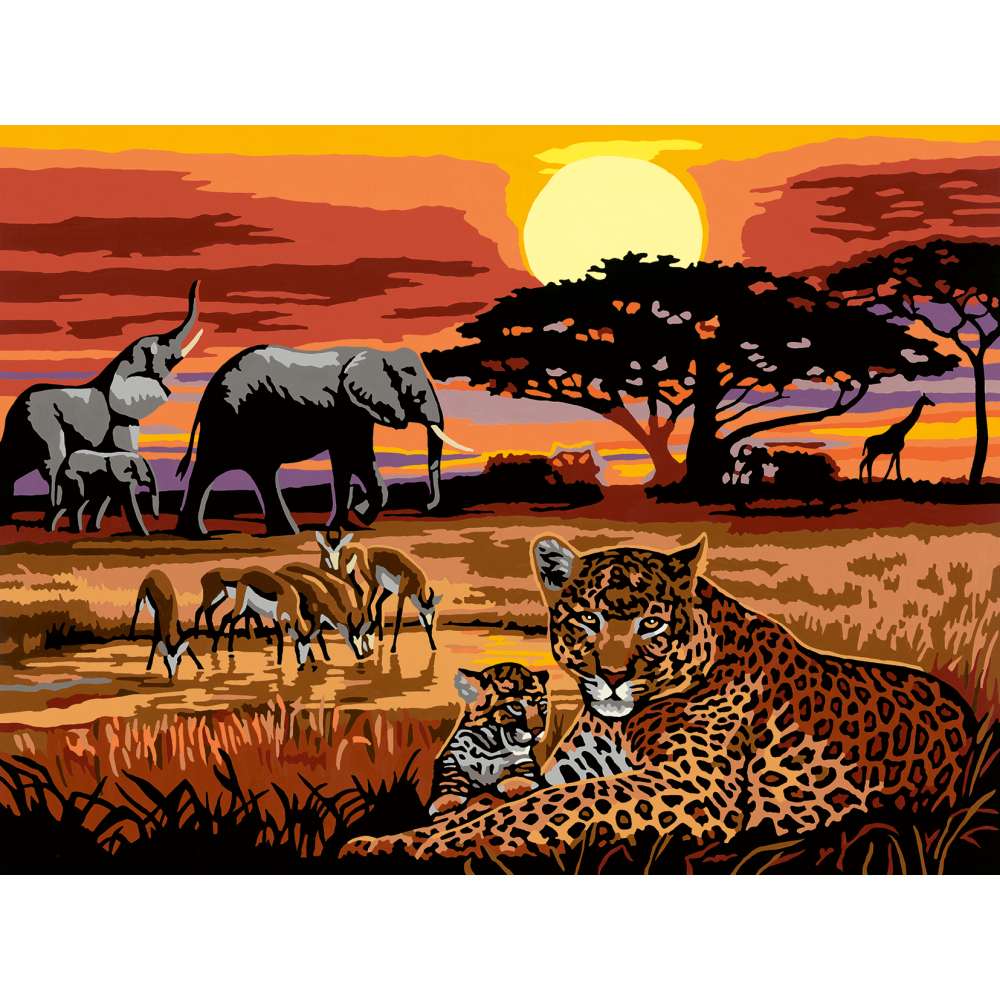 CREART PICTURA PE NUMERE PENTRU ADULTI PEISAJ DIN SAVANA - RAVENSBURGER (RVSPBN23548)