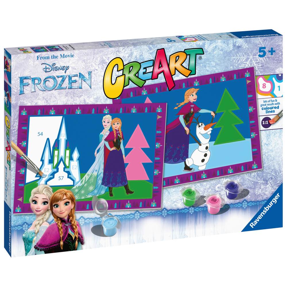 CREART PICTURA PE NUMERE PENTRU COPII 2 SABLOANE DISNEY FROZEN - RAVENSBURGER (RVSPBN23555)