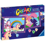 CREART PICTURA PE NUMERE PENTRU COPII 2 SABLOANE CU UNICORNI MAGICI - RAVENSBURGER (RVSPBN23558)