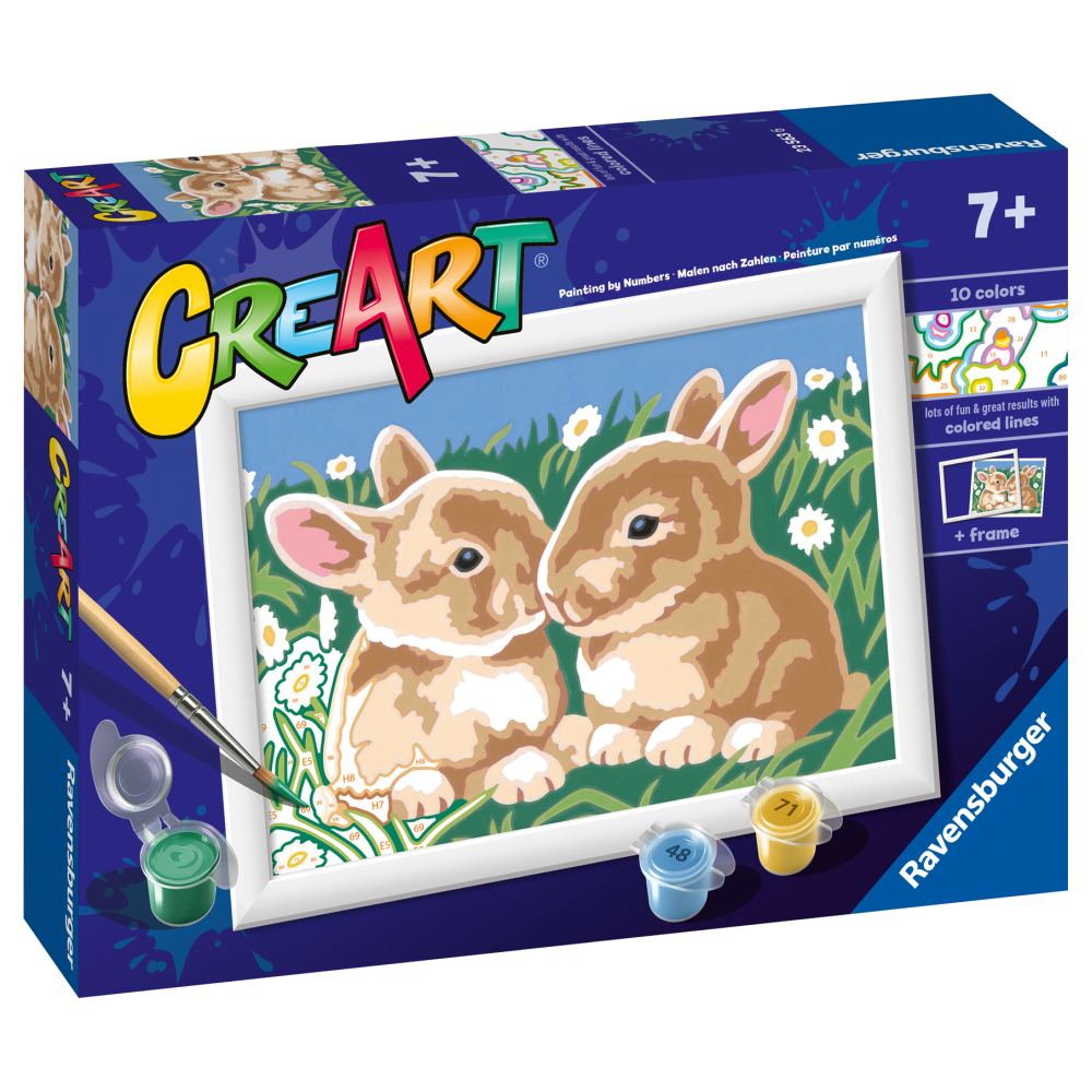 CREART PICTURA PE NUMERE PENTRU COPII IEPURASI PRINTRE MARGARETE - RAVENSBURGER (RVSPBN23563)