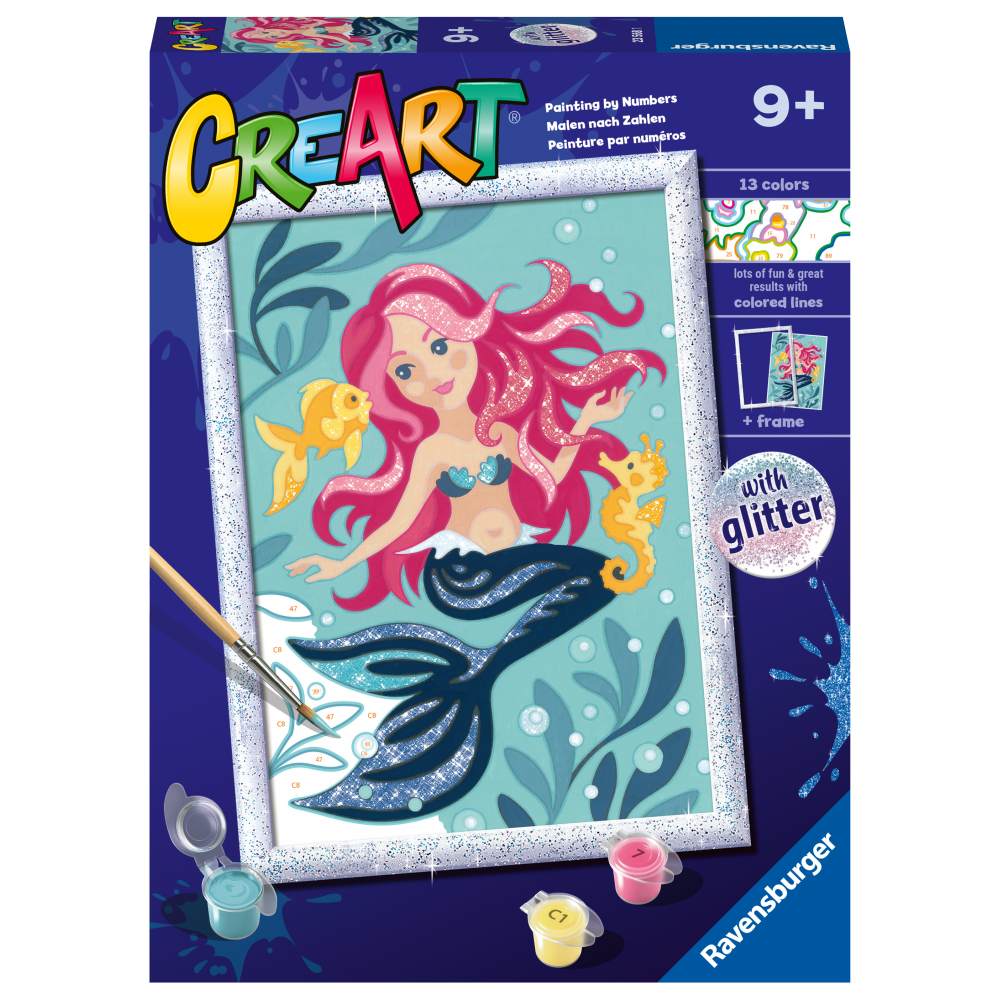 CREART PICTURA PE NUMERE PENTRU COPII CU SCLIPICI SIRENA - RAVENSBURGER (RVSPBN23568)