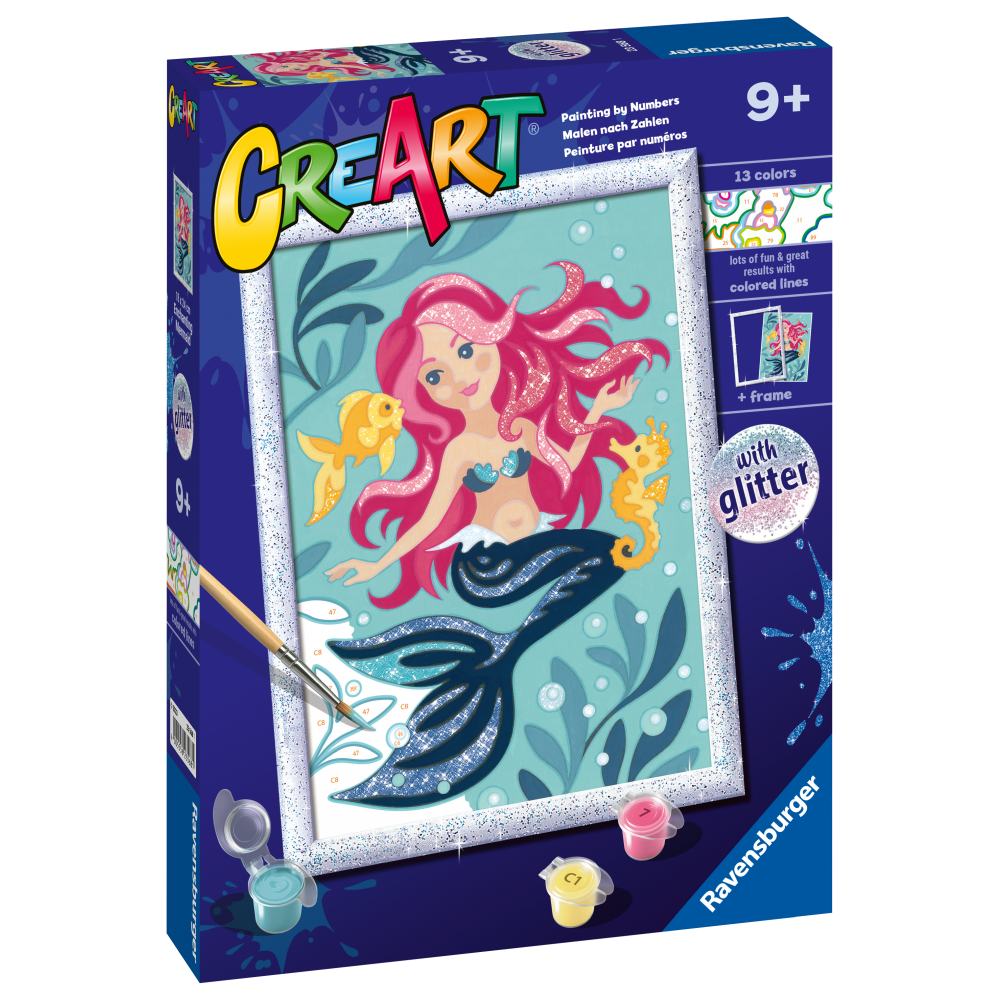 CREART PICTURA PE NUMERE PENTRU COPII CU SCLIPICI SIRENA - RAVENSBURGER (RVSPBN23568)