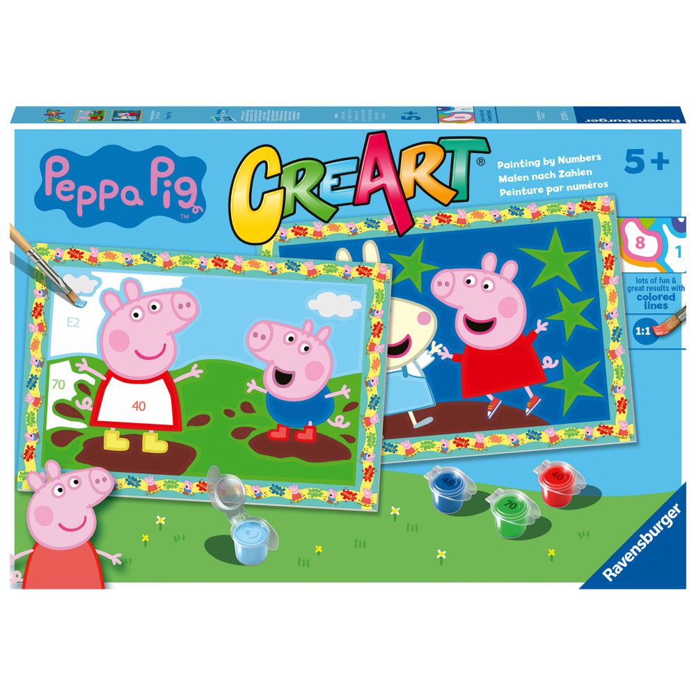 CREART PICTURA PE NUMERE PENTRU COPII 2 SABLOANE PEPPA PIG - RAVENSBURGER (RVSPBN23570)
