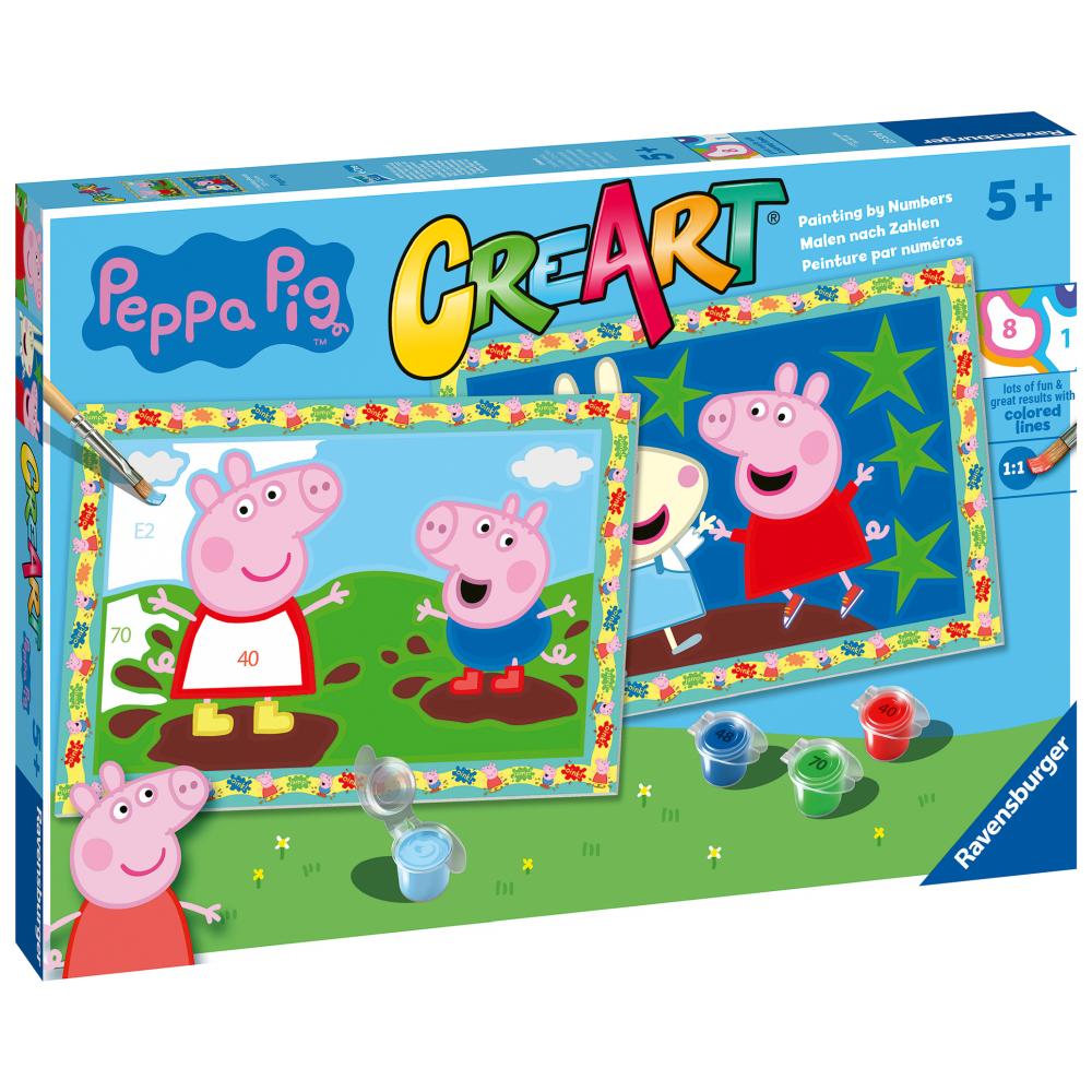 CREART PICTURA PE NUMERE PENTRU COPII 2 SABLOANE PEPPA PIG - RAVENSBURGER (RVSPBN23570)