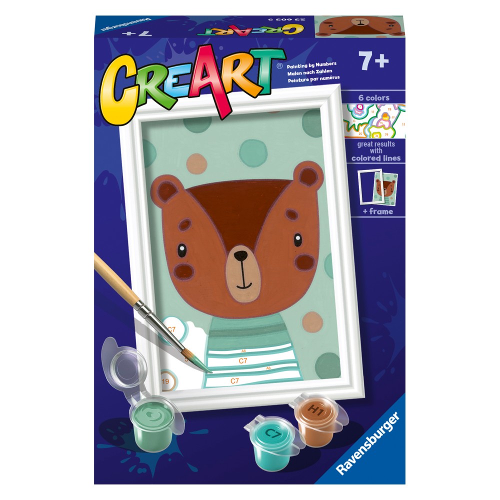 CREART PICTURA PE NUMERE PENTRU COPII URSULET DRAGUT - RAVENSBURGER (RVSPBN23603)