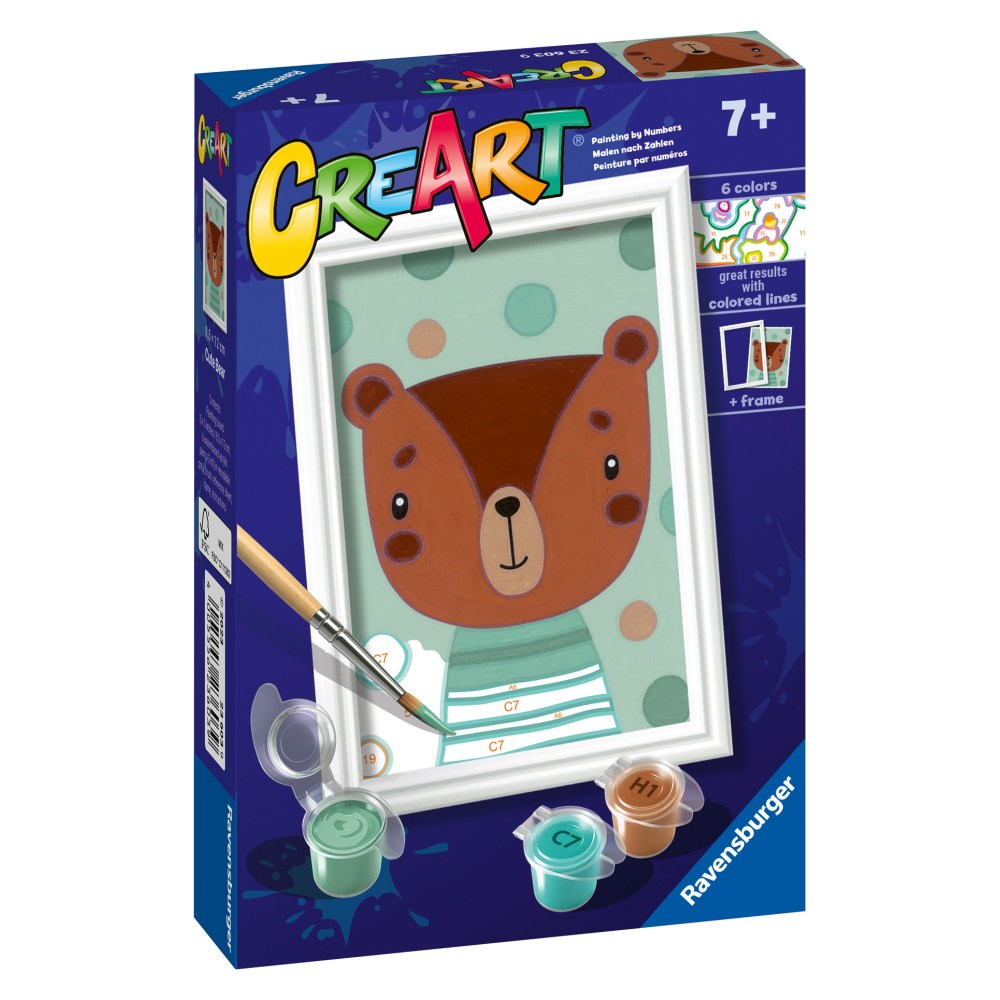 CREART PICTURA PE NUMERE PENTRU COPII URSULET DRAGUT - RAVENSBURGER (RVSPBN23603)