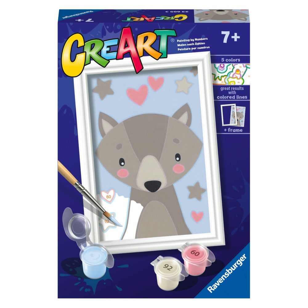 CREART PICTURA PE NUMERE PENTRU COPII LUP DRAGUT - RAVENSBURGER (RVSPBN23605)