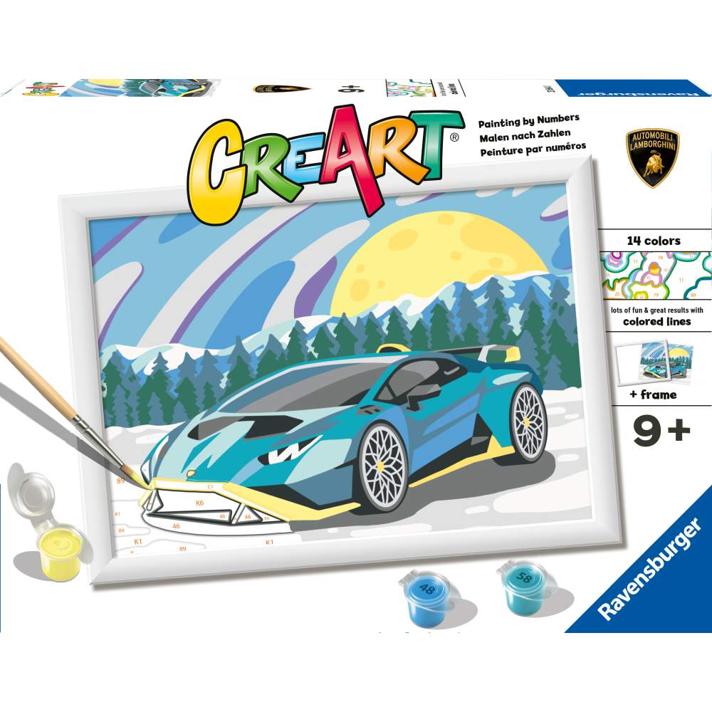 CREART PICTURA PE NUMERE PENTRU COPII LAMBORGHINI - RAVENSBURGER (RVSPBN23664)